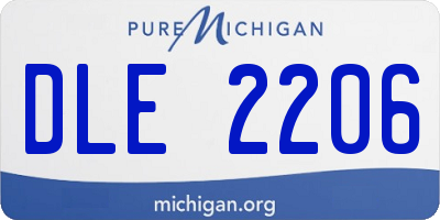 MI license plate DLE2206