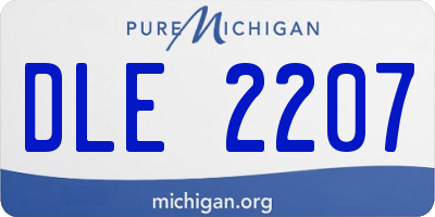 MI license plate DLE2207