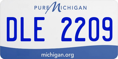 MI license plate DLE2209