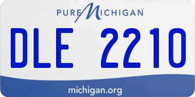 MI license plate DLE2210