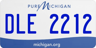 MI license plate DLE2212