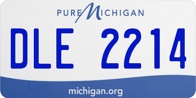 MI license plate DLE2214