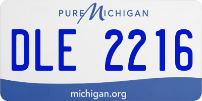 MI license plate DLE2216