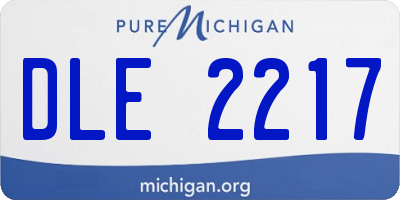 MI license plate DLE2217