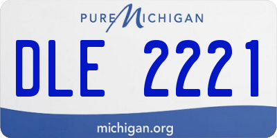 MI license plate DLE2221