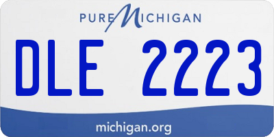 MI license plate DLE2223