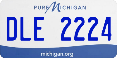 MI license plate DLE2224