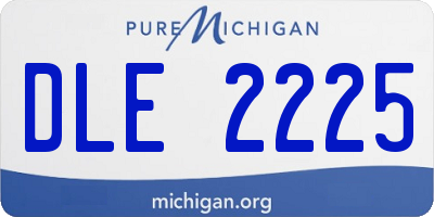 MI license plate DLE2225