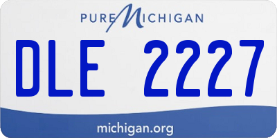 MI license plate DLE2227