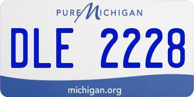 MI license plate DLE2228