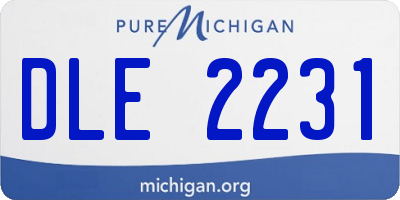 MI license plate DLE2231