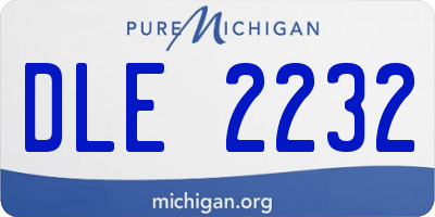 MI license plate DLE2232