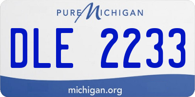 MI license plate DLE2233