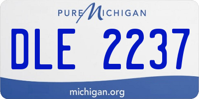 MI license plate DLE2237