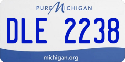 MI license plate DLE2238