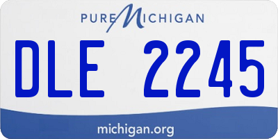 MI license plate DLE2245