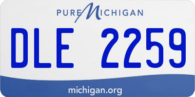MI license plate DLE2259