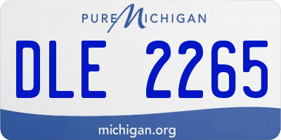 MI license plate DLE2265