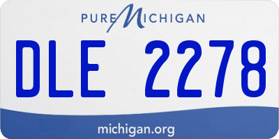 MI license plate DLE2278