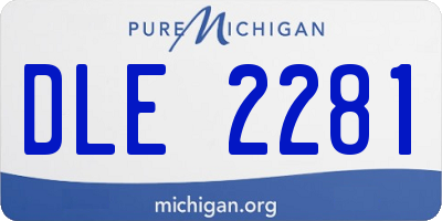 MI license plate DLE2281