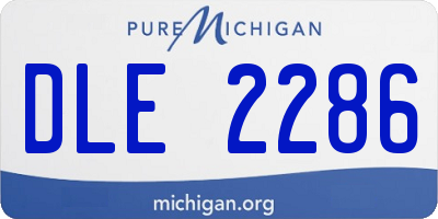 MI license plate DLE2286