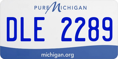 MI license plate DLE2289