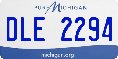 MI license plate DLE2294