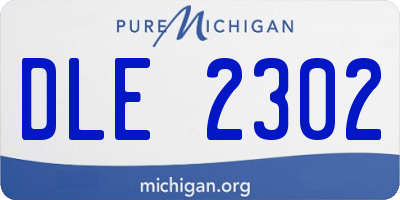 MI license plate DLE2302