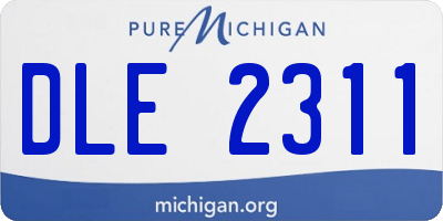 MI license plate DLE2311
