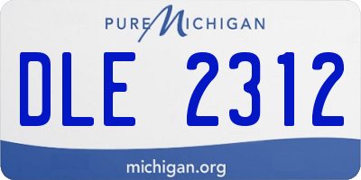 MI license plate DLE2312