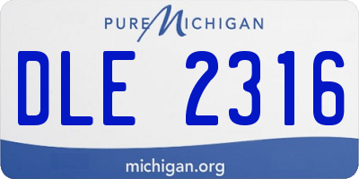 MI license plate DLE2316