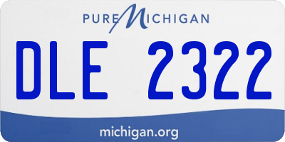 MI license plate DLE2322