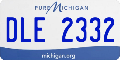 MI license plate DLE2332