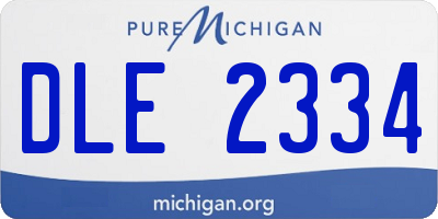 MI license plate DLE2334