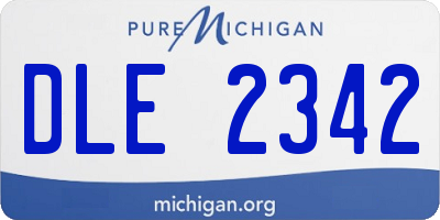 MI license plate DLE2342