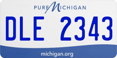 MI license plate DLE2343