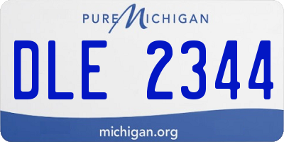 MI license plate DLE2344