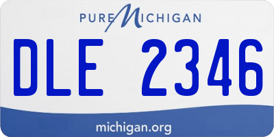 MI license plate DLE2346
