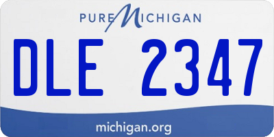 MI license plate DLE2347