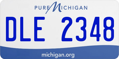 MI license plate DLE2348