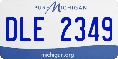 MI license plate DLE2349