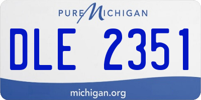 MI license plate DLE2351