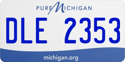 MI license plate DLE2353