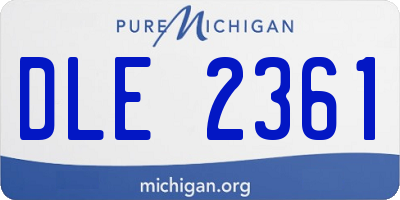 MI license plate DLE2361