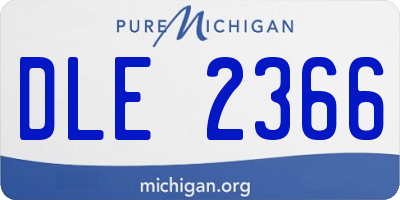 MI license plate DLE2366