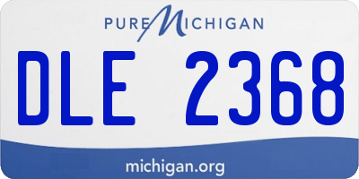 MI license plate DLE2368