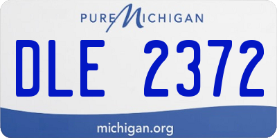 MI license plate DLE2372
