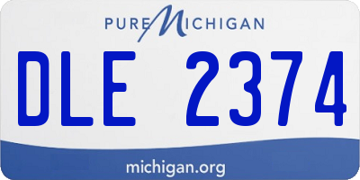 MI license plate DLE2374