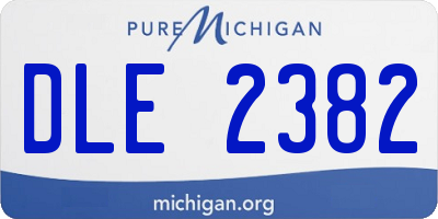 MI license plate DLE2382