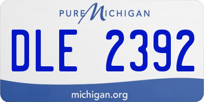 MI license plate DLE2392